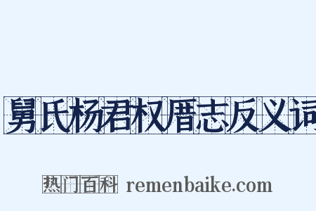 舅氏杨君权厝志反义词是什么意思的图片